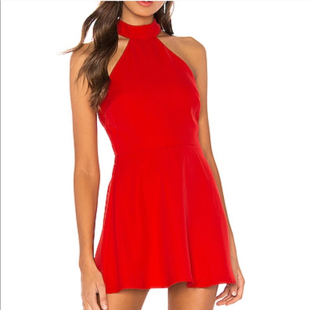 New Superdown Sela Halter Mini Dress Red
